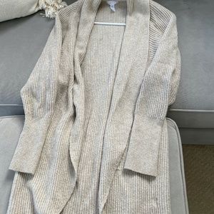 Leith Oatmeal Waterfall Knit Cardigan, Sz XS